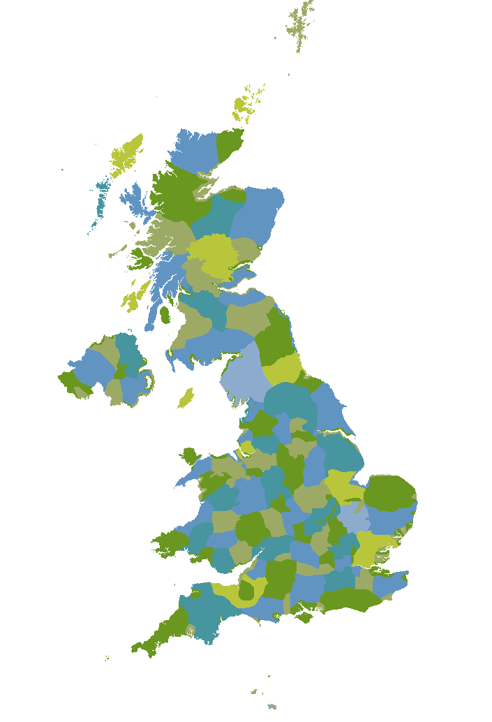 Map showing WeBS Local Organiser Regions