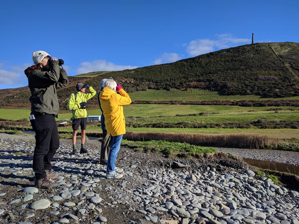 Naomi Davis leading a guided bird walk. 