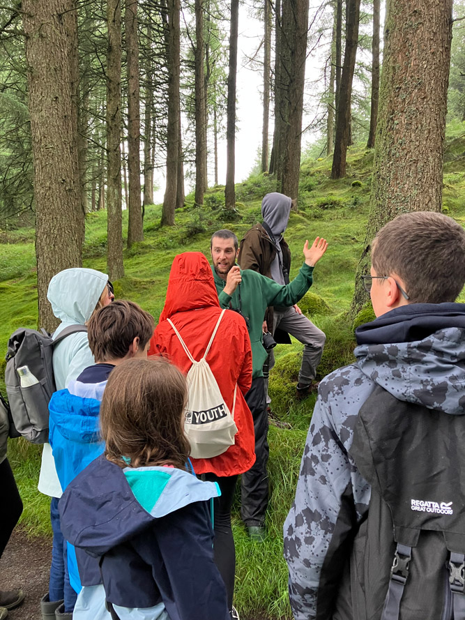 Local birder Stephen Hewitt led a guided walk around Davagh Forest. Faye Vogely