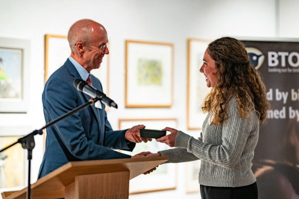 Anna Webberley (Marsh Award for Young Ornithologist) and Mike Heyworth (Marsh Charitable Trust)