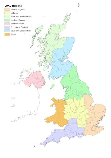 WeBS Local Organiser Committee Regions