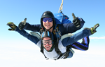 Ellen taking the plunge as she falls from 10,000 ft. Photo by Jeff Baker